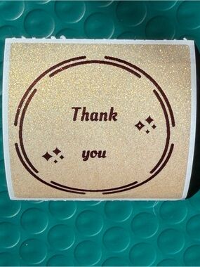 Gold & Black Transparent Glitter Thank You  ~50pcs only~
